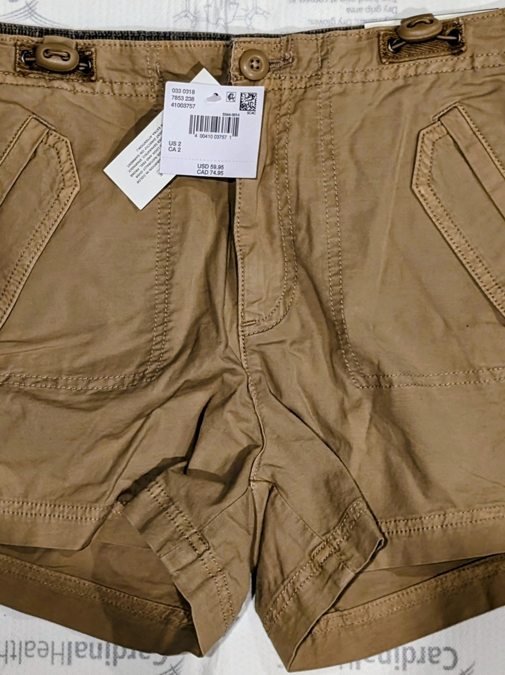 American Eagle Outfitters Women's High Waist Tan Utility Shorts